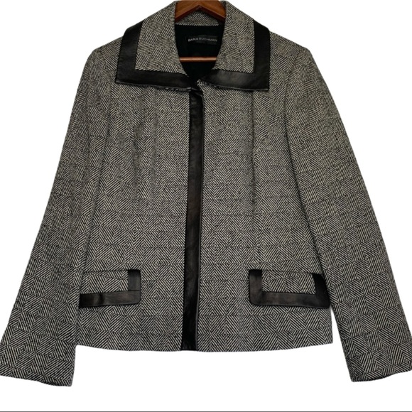 Dana Buchman Jackets & Blazers - Wool blazer Jacke, Leather trim & Faux Pockets 12